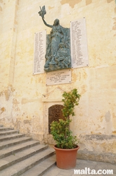 Nice statue in front of the Collegial Parish Church of St Lawrence in Vittoriosa Birgu