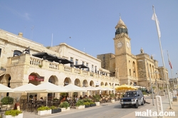 Restaurant and steeple of the Maritime Museum of Vittoriosa Birgu