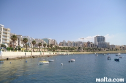 Nice bay and promenade in Bugibba