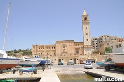 The St Anne Church of Marsascala from the sea side