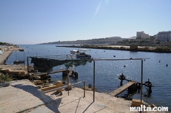 Small boats in the salines of Qawra Small boats in the salines of Qawra