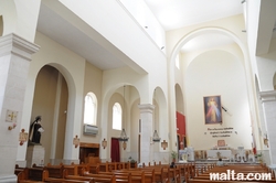 Body and benches of the St.John of the Cross Church in Ta'xbiex