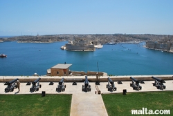 Fort angelo from the Valletta's Upper Baracca Garden