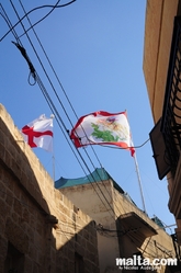 Flag over the street in Victoria