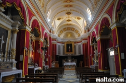 Inside of the St Augustine Church in Victoria Gozo
