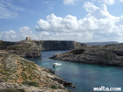 Comino's blue lagoon and cliffs