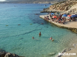 Small sandy beach in Comino.