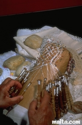 Traditional Maltese lace making