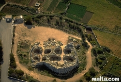 aerial view of ggantija Temple in Xaghra.