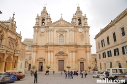 St Paul Square and Mdina Cathedral