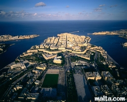 aerial view of valletta and Floriana