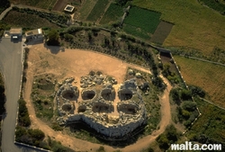aerial view of ggantija Temple in Xaghra