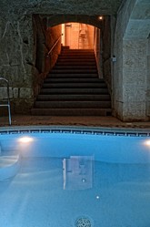 stairs leading to poolarea  at ta karmena farmhouse gozo