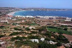 Panorama hotel mellieha view on beach.