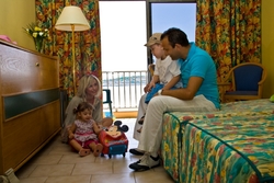 Family in Sea View Room  at the Seashells resort at suncrestuncrest
