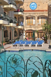 Pool area at the White dolphin complex qawra Pool area at the White dolphin complex qawra