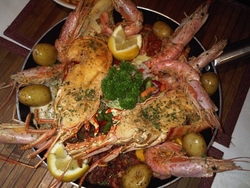 Seafood dish at the point de vue guesthouse