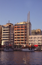 Facade of the Marina Hotel from sea Facade of the Marina Hotel from sea