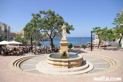 Fountain in the Balluta Bay's Piaza