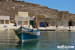 Inland sea boat and houses