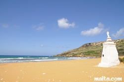 The statue of the Ramla Bay Gozo The statue of the Ramla Bay Gozo