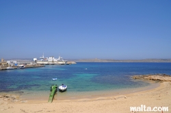 Small beach near the Gozo Ferry Terminus in Cirkewwa
