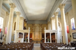 wide angle on the inside of St Paul Anglican Church Valletta