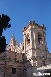 Steeple and Mellieha Parish Church Steeple and Mellieha Parish Church