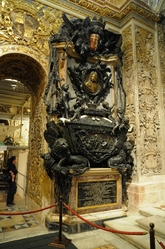 dark tumb in St. john's cathedral valletta