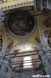ceiling of the Cittadella Cathedral in Victoria Gozo