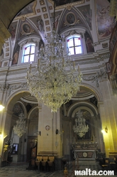 chandelier of the Cittadella Cathedral in Victoria Gozo