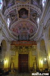 entrance from inside the Cittadella Cathedral in Victoria Gozo