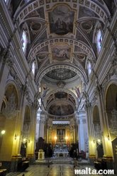 nave of the Cittadella Cathedral in Victoria Gozo
