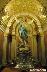 statue inside the Cittadella Cathedral in Victoria Gozo