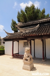 Entrance Lion of the Garden of Serenity in Santa Lucija