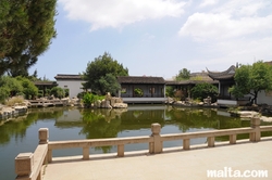 View from the grand hall of the Garden of Serenity in Santa Lucija