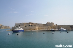 docks view angle at Gardjola Gardens Senglea