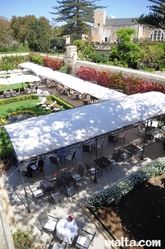 dining area of the palazzo parisio garden