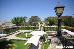 overview of lounge of the palazzo parisio garden