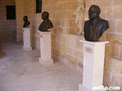 busts inside the St. Anton Gardens Attard