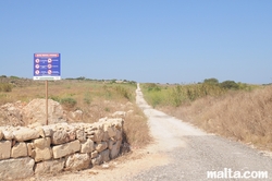 Entrance to the Majjistral nature Park of Malta