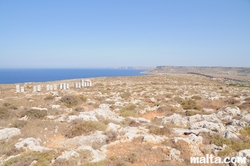 View of the Majjistral nature Park of Malta and beehives View of the Majjistral nature Park of Malta and beehives