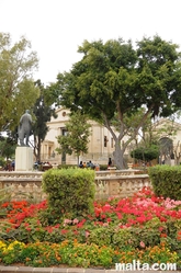 flowers inside the Upper Barrakka Gardens valletta