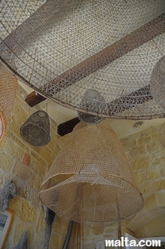 pyramidal fishing nets at folklore museum victoria Gozo pyramidal fishing nets at folklore museum victoria Gozo