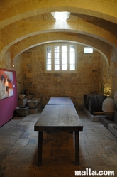 Long table in the Inquisitor's Palace of Vittoriosa