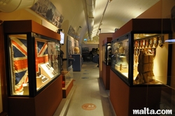flag and memorabilias at  war museum valletta