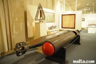Torpedos in the Royal Navy hall of the Maritime Museum in Victoriosa