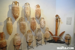amphoras and anchor at  Museum of Archaeology Victoria Gozo