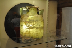 glass jar in the  Museum of Archaeology Victoria Gozo