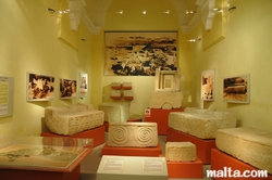 spiral carvings on limestone at the National Museum of Archaeology